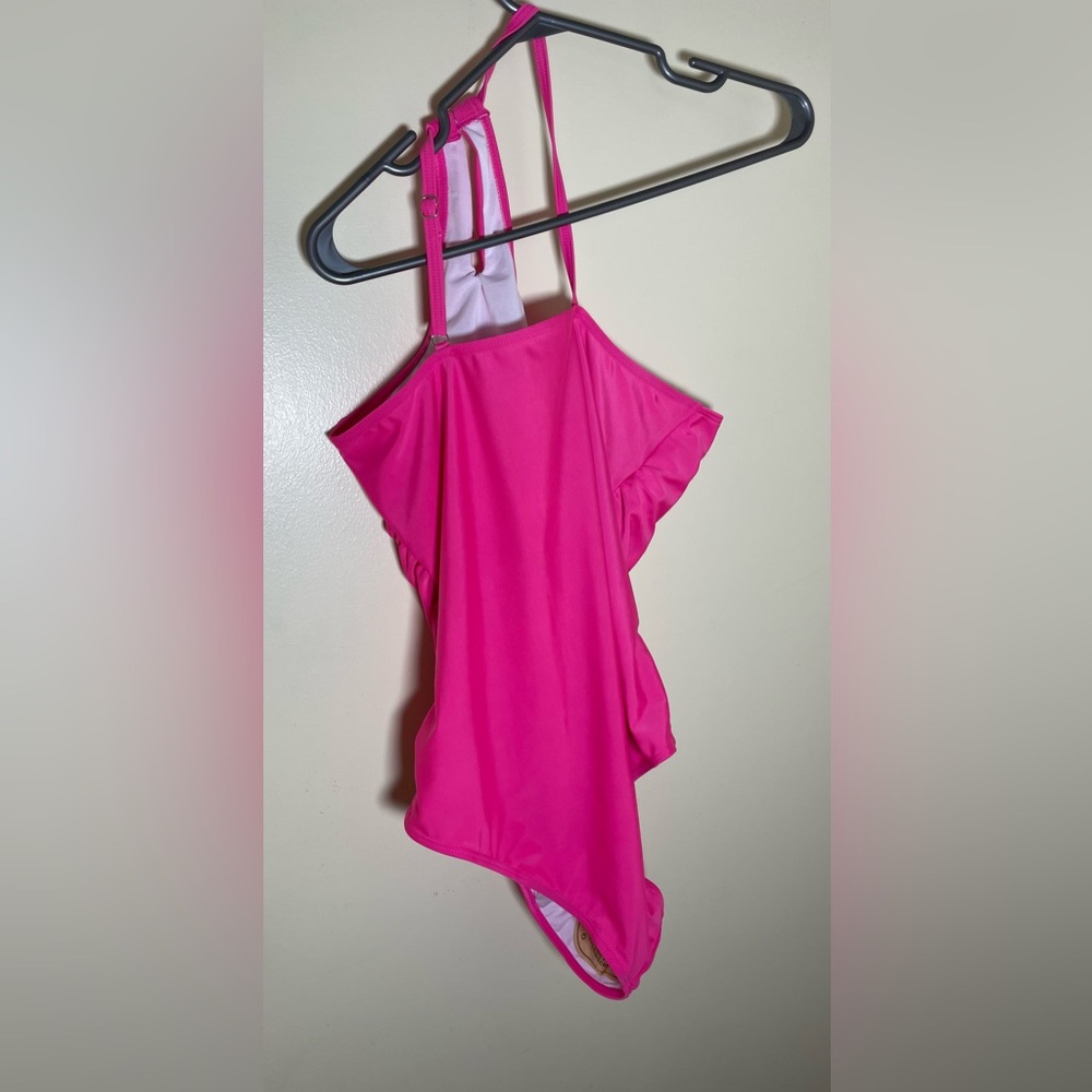 Sz XL women One-Shoulder Pink Swimsuit - Picture 7 of 14